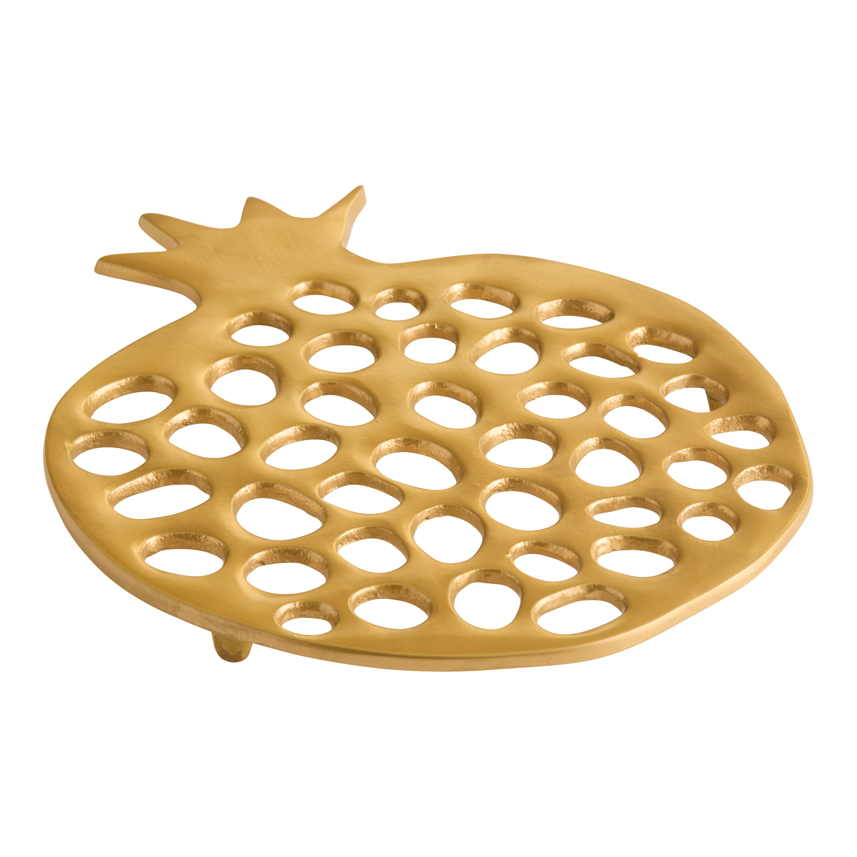 Gold Metal Pomegranate Figural Trivet | World Market