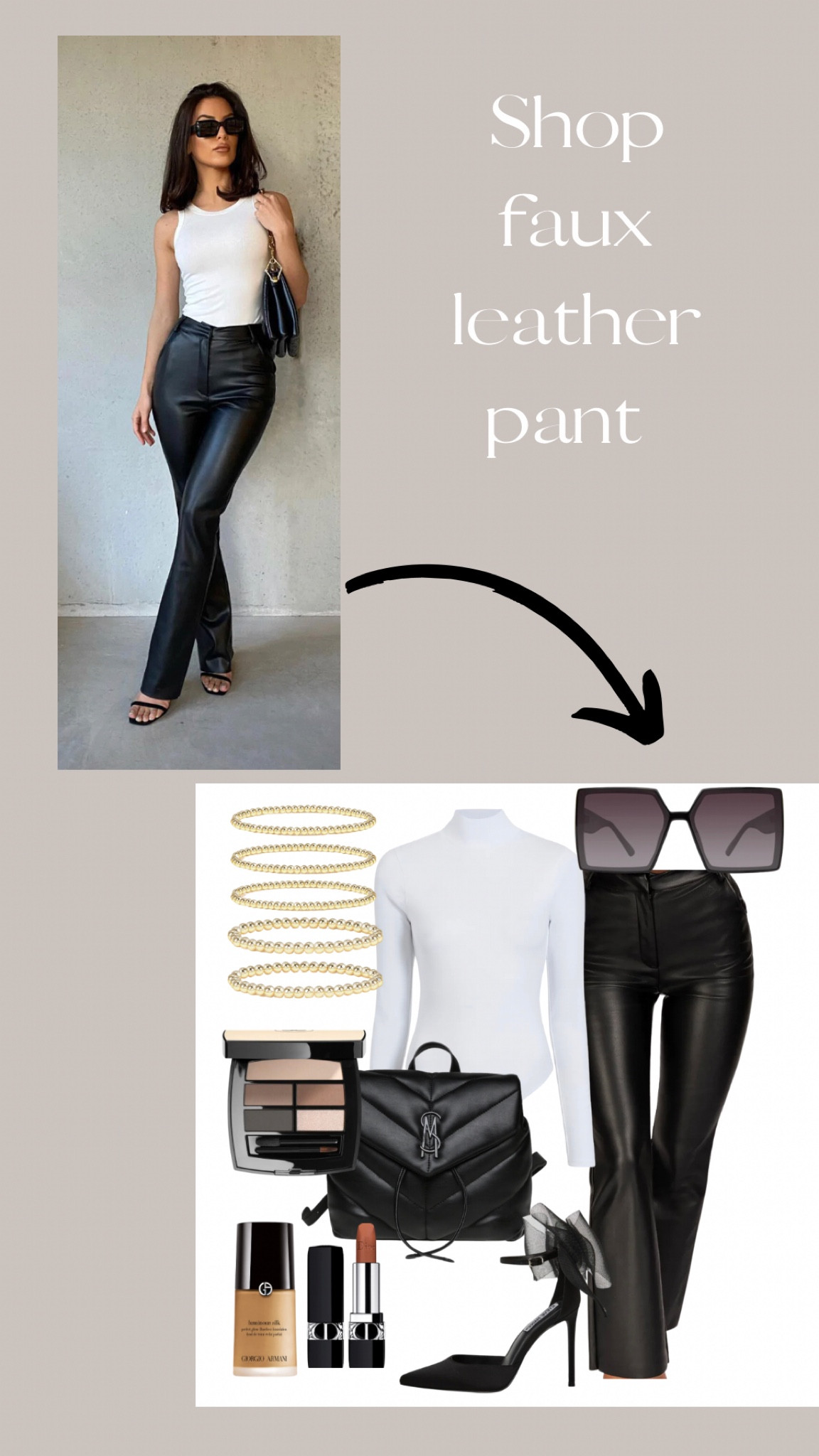 Faux leather pant 

#LTKFind #LTKunder100 #LTKstyletip