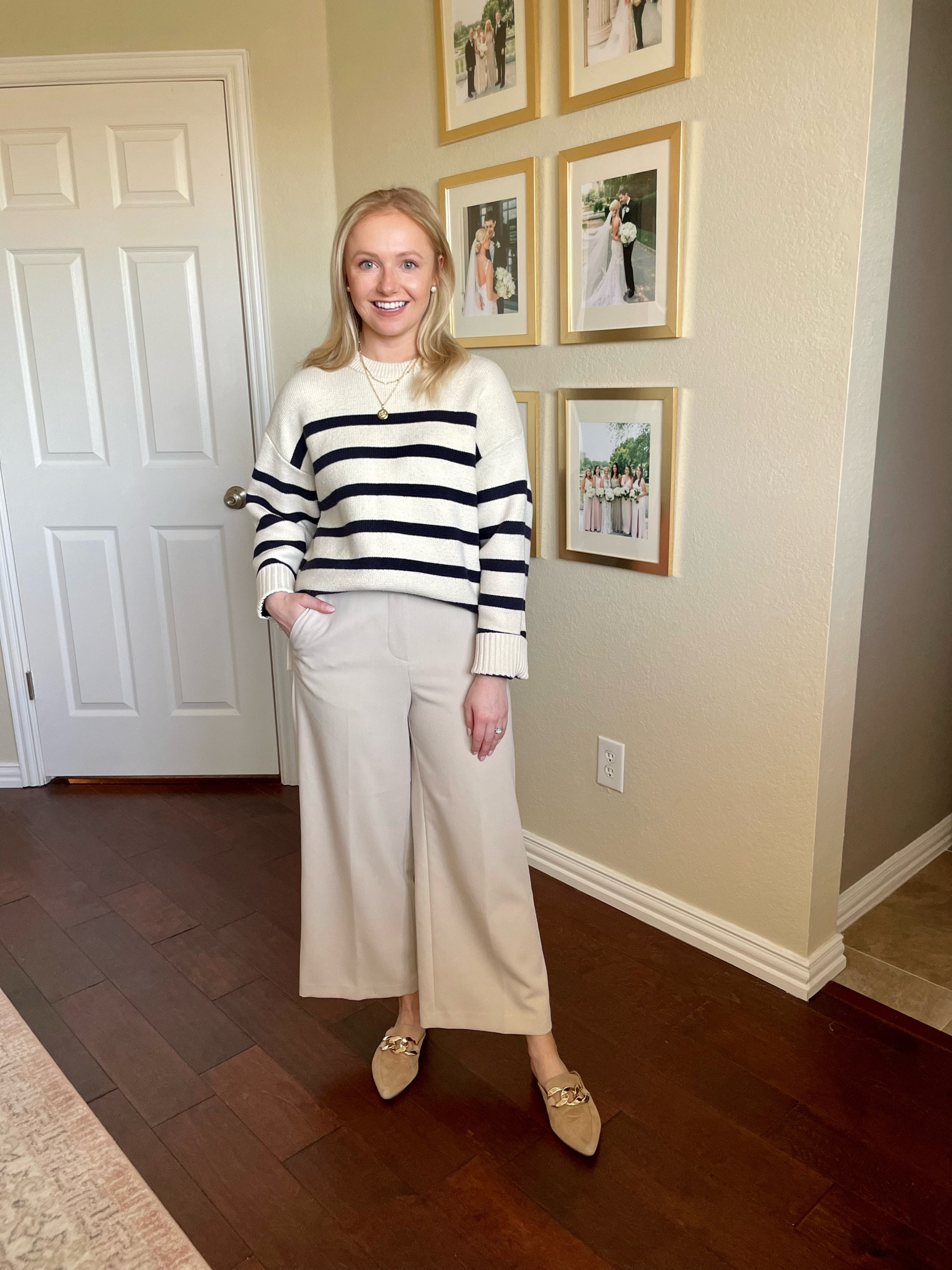 Sweater and pants are both old from Zara, but I’ve linked similar options! | teacher outfit, business casual, workwear, striped sweater 

#LTKstyletip #LTKFind #LTKunder100