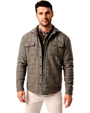 johnnie-O Men's McDowell Wool Quilt-Lined Shacket, Charcoal | Amazon (US)