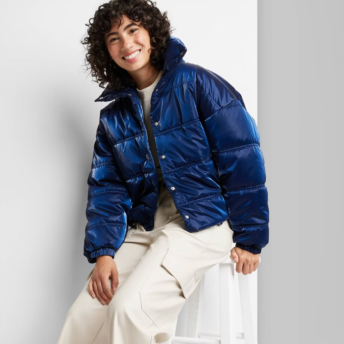 Women's Iridescent Shine Duvet Puffer Jacket - Wild Fable™ | Target