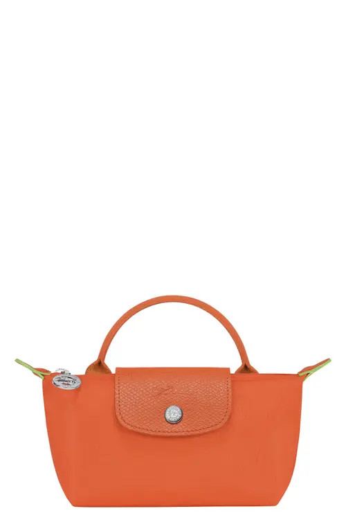 Longchamp Le Pliage Recycled Canvas Cosmetics Case in Carrot at Nordstrom | Nordstrom