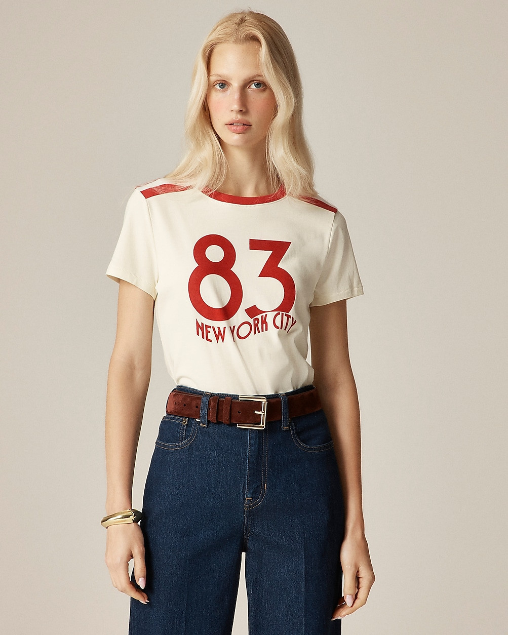 Shrunken-fit New York 83 graphic T-shirt in broken-in jersey | J. Crew US