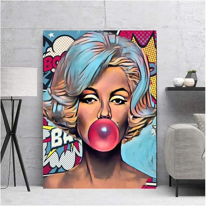 SHANGTONG Canvas Painting Pop Culture Wall Art Bubble HD Printing Marilyn Monroe Poster Graffiti ... | Amazon (US)