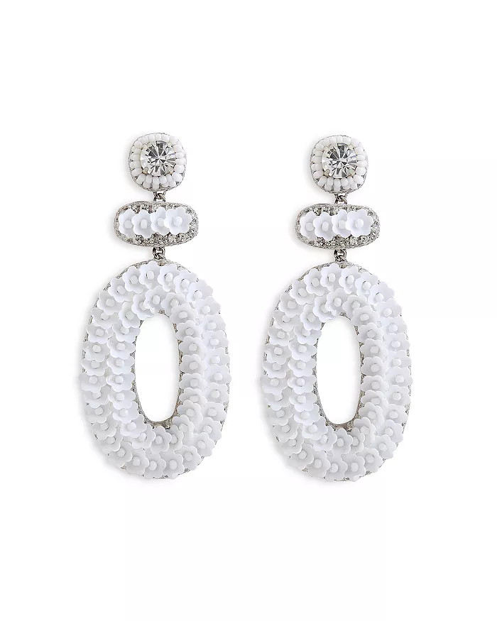 Britt Cubic Zirconia, Bead & Sequin Flower Open Drop Earrings in Silver Tone | Bloomingdale's (US)