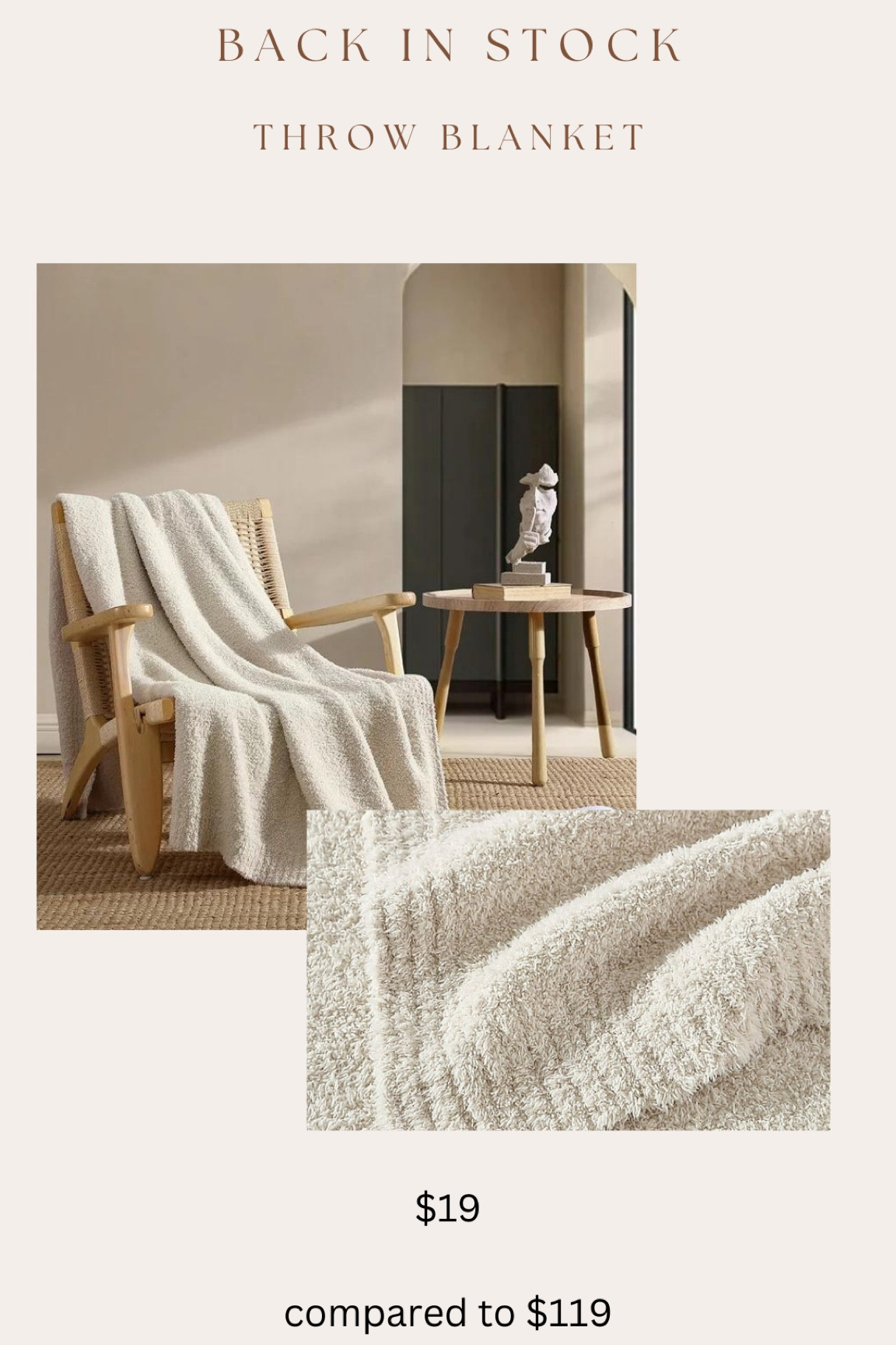 I haven’t seen this throw blanket in stock for about 7 months!! Only color in stock! 

It has that super soft, cozy, stretchy feel like the popular barefoot dreams brand but a tenth of the cost! 

#LTKfindsunder50 #LTKhome #LTKsalealert