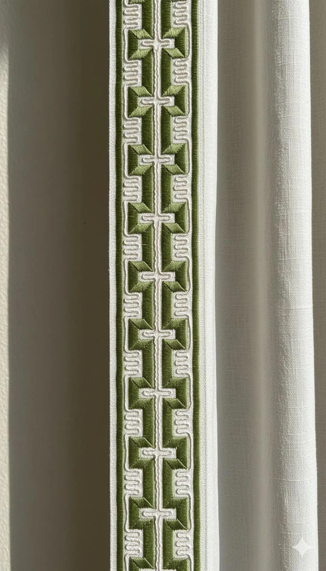 Olive Green Greek Key Embroidered Trim - 2.5" Cotton Canvas Border - Etsy | Etsy (Global)