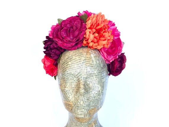 Frida Flower Crown Kahlo Cinco De Mayo Mexican Headpiece | Etsy | Etsy (US)
