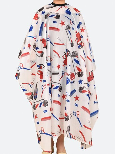 Comb Print Barber Apron | SHEIN