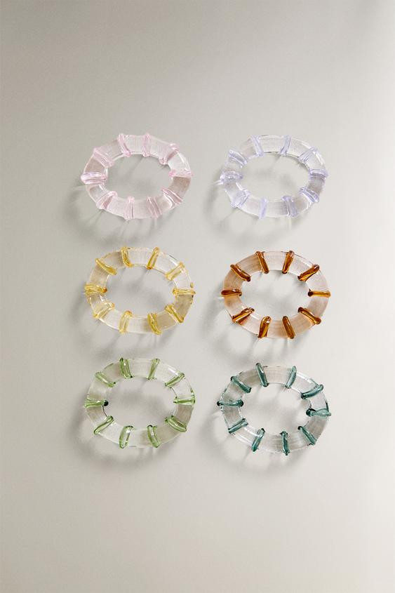 SET OF GLASS NAPKIN RINGS (SET OF 6) | Zara US