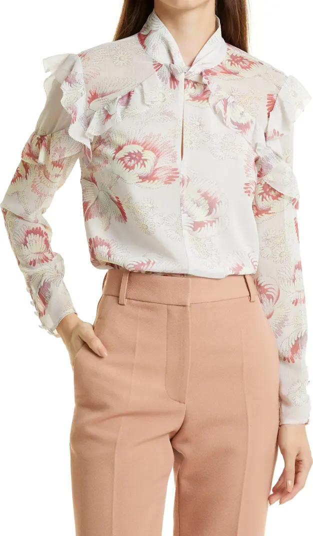 Ted Baker London Thellma Floral Print Twist Neck Top | Nordstrom | Nordstrom
