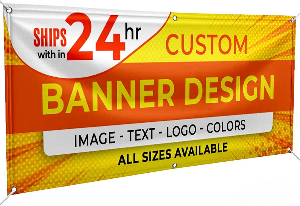 Personalized Banner 1' x 4' - Customized Vinyl Banner for Business, Graduation, Birthday Parties,... | Amazon (US)