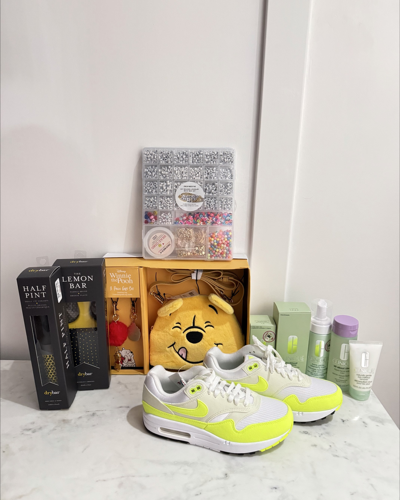 Stopped by @tjmaxx to see what they had and this is what I got!!😍 Are you a Nike fan?🤔 I’m a huge fan of @Nike and so excited to find these Nike Women's Air Max 1 '87 “Volt Suede” Sneakers that are super comfortable, I love the design of them!!🙌🥰 The fun pop of color is perfect for spring and summer time!!🤍💚🤩 What an awesome find- they are regularly $150 and available in all sizes still that I linked for you! I found deals on these exact ones and it comes in neutral colors plus more fun colors like this pair!!👟😄 You will be surprised at the prices I found for you, one is $62.99 reg. $70 with 10% Off now!😳 Finding one of my favorite makeup brands I’ve been using since a teen and as an adult using their skincare line @Clinique is amazing!!!🤩 I have bought these for years at other stores and these are a huge deal!!☺️ Since having older teenagers, I get Clinique’s acne line for them and it works so well to clear up their skin!!😍 I linked a couple of Clinique deals - Limited time only Get your Spring Gift. 8 pieces free with eligible $55 order. Spend more, get up to 10 free pieces. Spend $75, add a full-size eye cream. Spend $95, add a free tote ends 4/29 at 3 am EST or while supplies last!!😎 Save 40-60% Off sales going on @macys SITEWIDE and 15% Off beauty +  Free Clinique Take The Day Off Cleansing Balm Makeup Remover w/ any $60 Clinique purchase 😄 Great gift idea for Mother’s Day with skincare!!🛍️☺️ I love @thedrybar brushes and had to grab a couple!!😍 I am always buying beaded jewelry kits with 4 daughters and had to buy another for more of their creations!🥰 Last but not least, I got this cute Winnie the Pooh crossbody with 2 interchangeable bag charms gift set for my oldest daughter that has loved Pooh bear since she was a baby!!🍯🐻 Maybe it had something to do with her nursery being Classic Winnie the Pooh?!😂🥰 I linked the exact one!☺️


@Nike US @TJ Maxx @Macys 
#tjmaxxfinds #tjmaxxhaul #ultasale #nikesneakers #clinique
Skincare haul, Clinique haul, Clinique sale, sale finds, TJ Maxx, Tj maxx fashionista, gift ideas, birthday gift, teen gift idea, girl gift ideas 
 

#LTKSaleAlert #LTKMothersDay #LTKBeauty