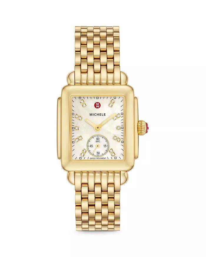 MICHELE Deco Mid Gold Diamond Dial Watch, 29 x 31mm Jewelry & Accessories - Bloomingdale's | Bloomingdale's (US)