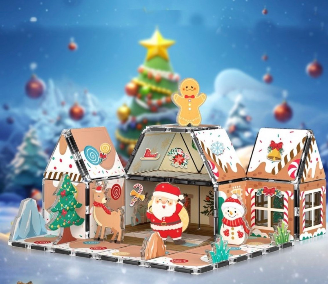 The cutest gingerbread magnetic toy #christmasthemeplay #imaginaryplay #stem #toysforkids #giftguide #gingerbreadmagnetictiles 

#LTKKids #LTKSaleAlert #LTKGiftGuide