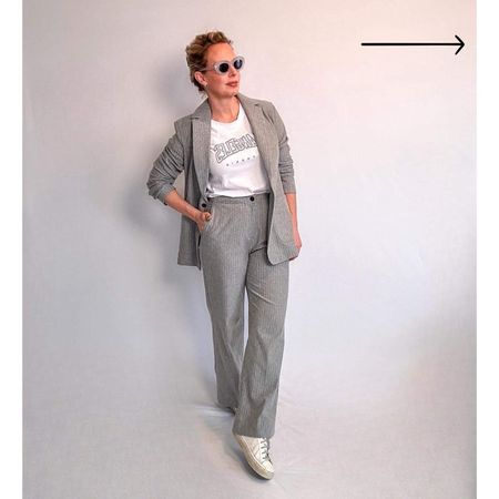 Yesterday I styled this suit for the office, today I styled it for the street (or Casual Friday) Rock this soft relaxed suit with a graphic tee, sneakers and shades and get more wear out of it...and more compliments. 

#LTKstyletip #LTKover40 #LTKworkwear