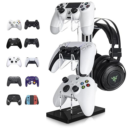 OAPRIRE Universal 3 Tier Controller Holder and Headset Stand for PS4 PS5 XBOX ONE SWITCH, Control... | Amazon (US)