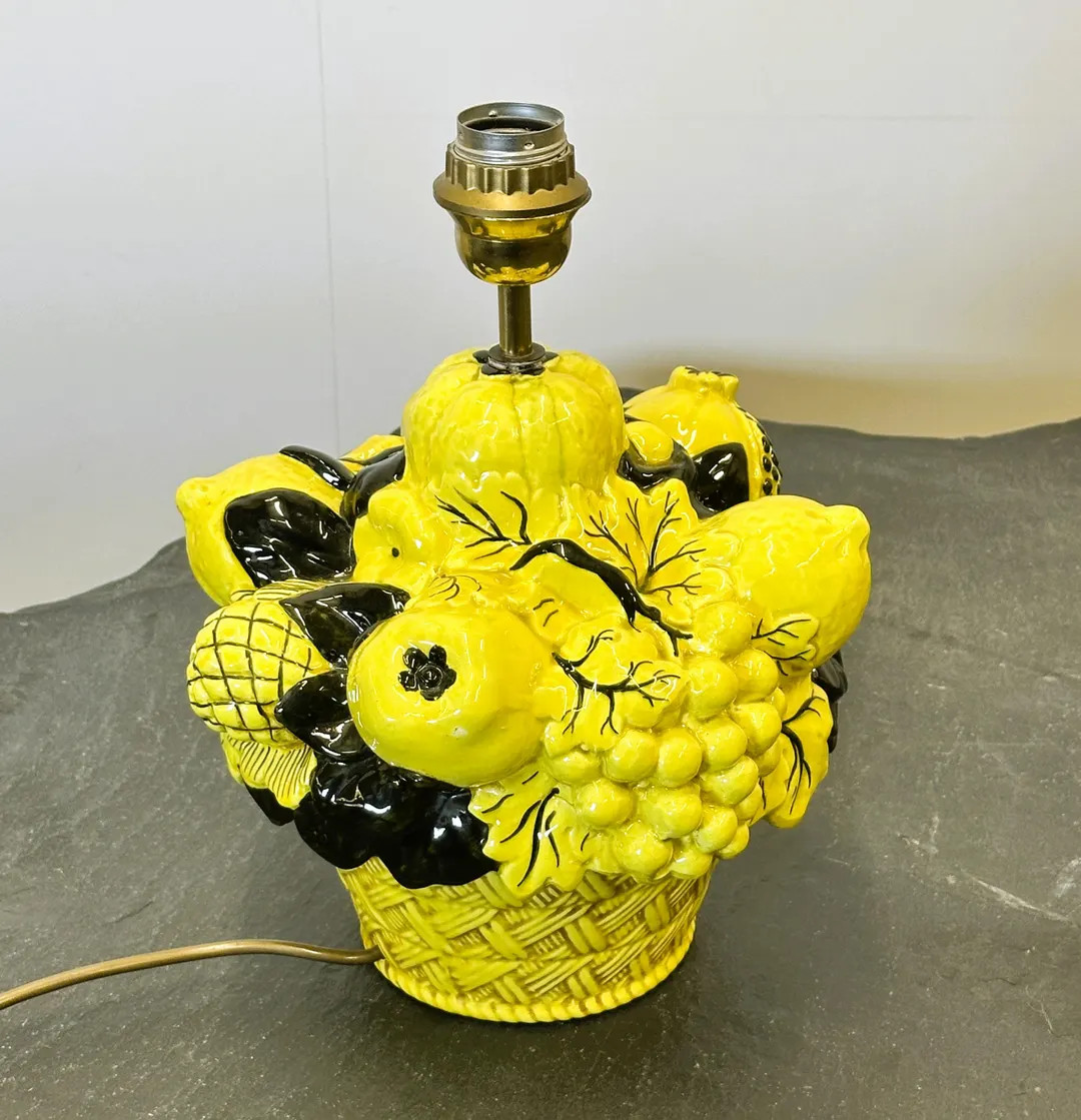Striking Uco Zaccagnini Lemon Fruit Basket Table Lamp, 1970s. Italy. - Etsy | Etsy (US)