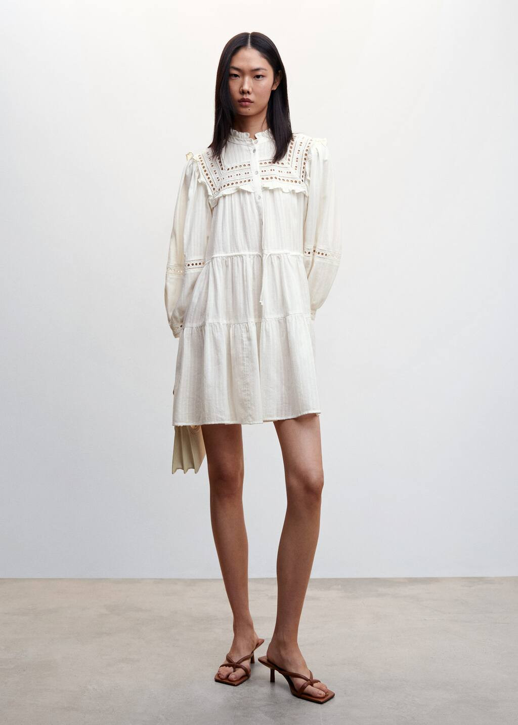 Laser-cut details dress | MANGO (US)
