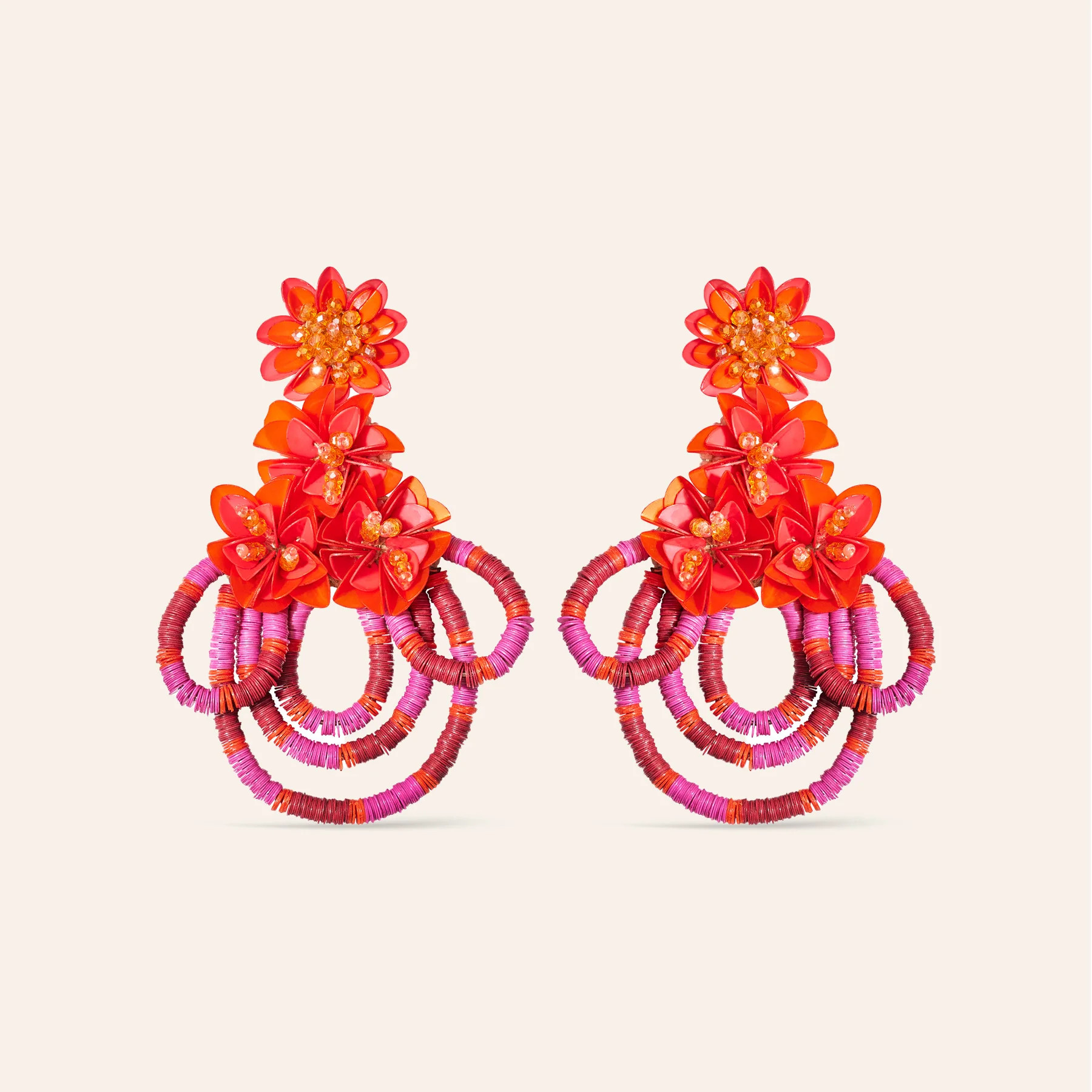Midi Madeline Earrings Sparkly Orange | Mignonne Gavigan