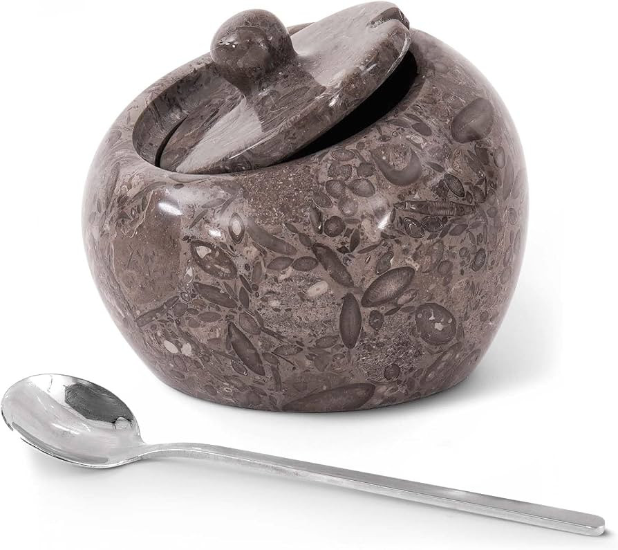 Radicaln Marble Salt Cellar with Lid, 4 Inches Salt Bowl & Spice jar | Amazon (US)
