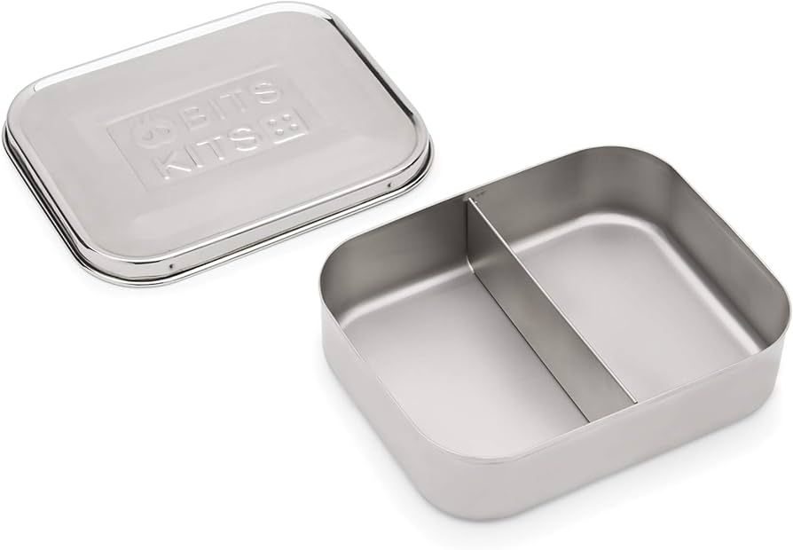 Bits Kits Stainless Steel Bento Box Lunch and Snack Container for Kids and Adults, 2 Sections | Amazon (US)