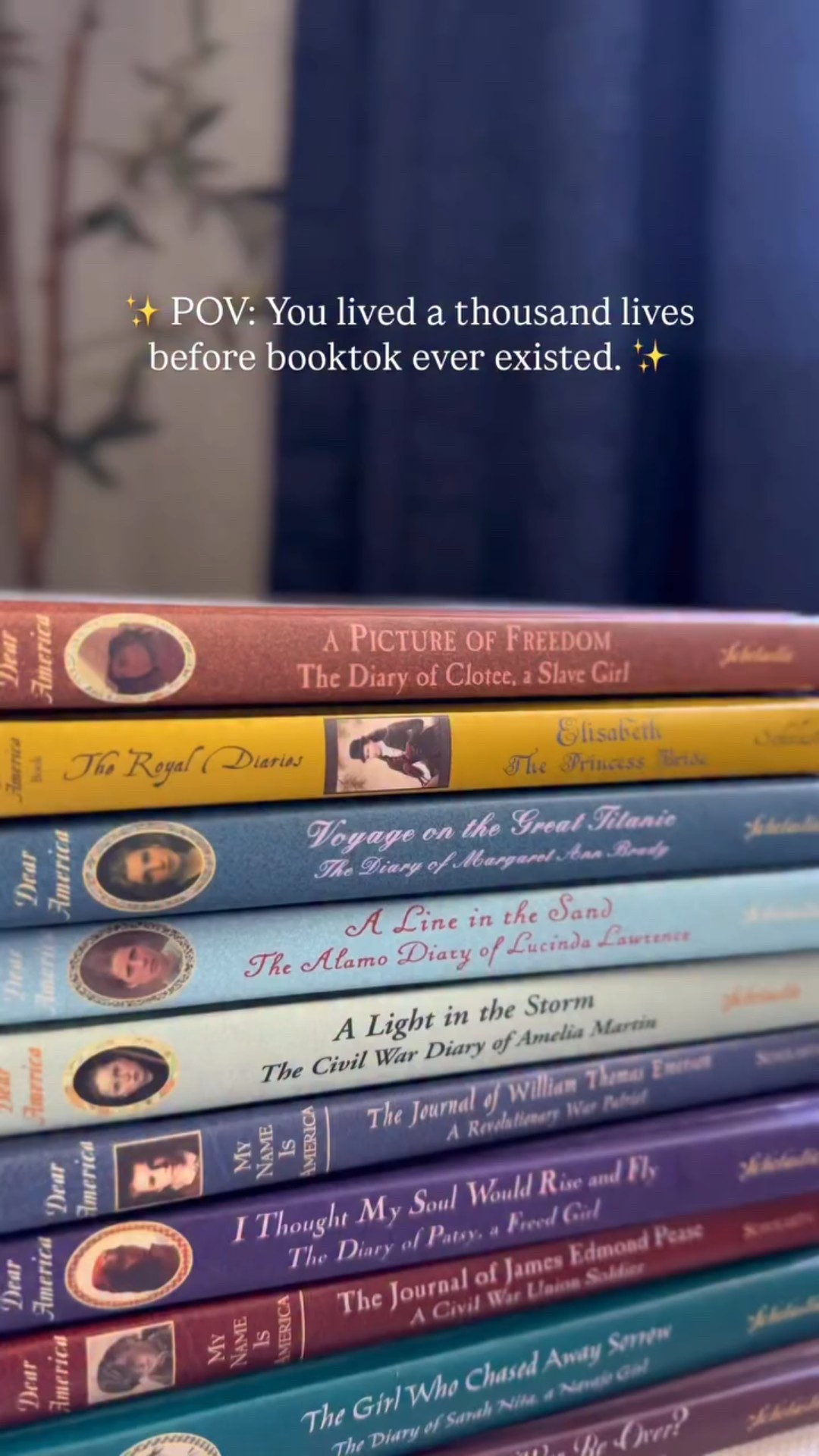 The OG comfort books. The OG booktok before booktok ever existed. I grew up on these stories… and now I get to pass them down to my first daughter after 4 boys. 🥹

Maybe it’s one of the many reasons why I’m so obsessed with history.

Who else remembers sneaking “just one more chapter” at bedtime? Which one of these series were you obsessed with?

#BookTok #Bookstagram #90sKids #2000sNostalgia #DearAmerica #RoyalDiaries #MomLifeUnfiltered #CozyReads #ChildhoodBooks #ComfortCreator