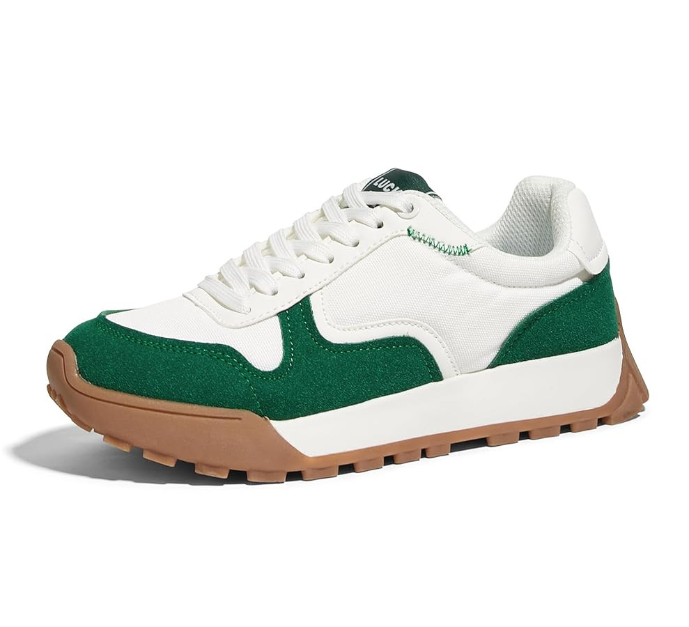 LUCKY STEP Women's Platform Canvas Sneaker Casual Lace-up Stylish Tennis Running Retro Classic Tr... | Amazon (US)