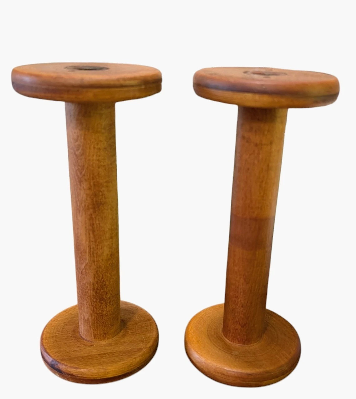 2 Vintage Wooden Thread Spools Large Display Bobbin Set Primitive Decor, 9.25 In | eBay | eBay US