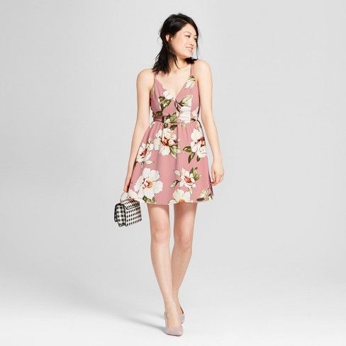 Women's Floral Print Dress - Lots of Love by Speechless (Juniors') Mauve | Target