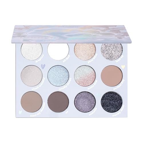 ColourPop Eyeshadow Palette - Eye Makeup Palette with Matte, Metallic, Matte Sparkle & Glitter Finishes - High-Pigment Eye Makeup with a Long-Wearing Formula - Cloud 9 (0.49 oz) | Amazon (US)
