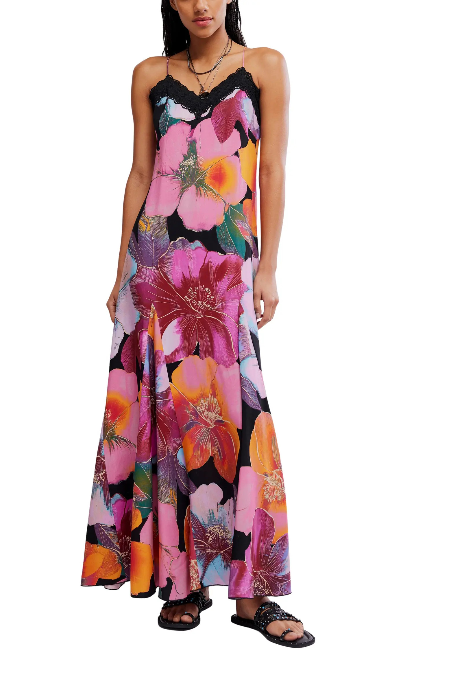 Bloomspell Lace Trim Maxi Dress (Women) | Nordstrom | Nordstrom