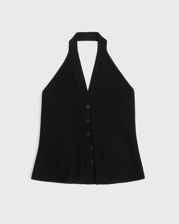Women's Ribbed Halter Sweater Vest | Women's Tops | Abercrombie.com | Abercrombie & Fitch (US)