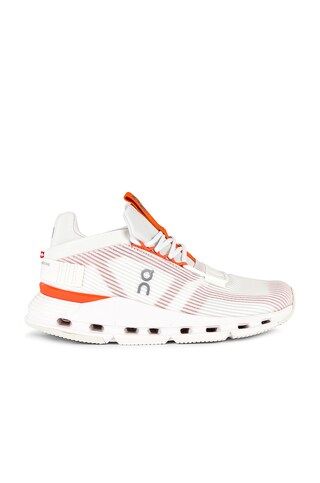 On Cloudnova Void Sneaker in Undyed White & Flame from Revolve.com | Revolve Clothing (Global)