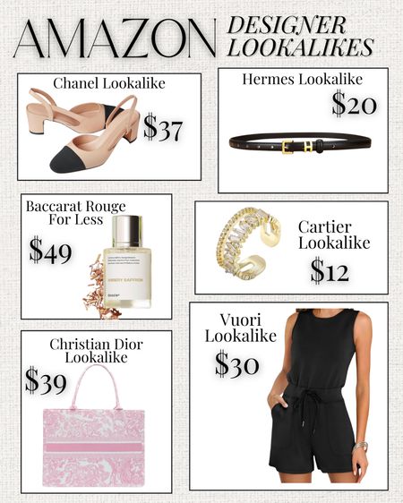 Amazon designer lookalikes!! 

Chanel, Hermes, Baccarat Rouge, Cartier, Christian Dior, Vuori lookalikes

#LTKStyleTip #LTKSaleAlert #LTKFindsUnder50