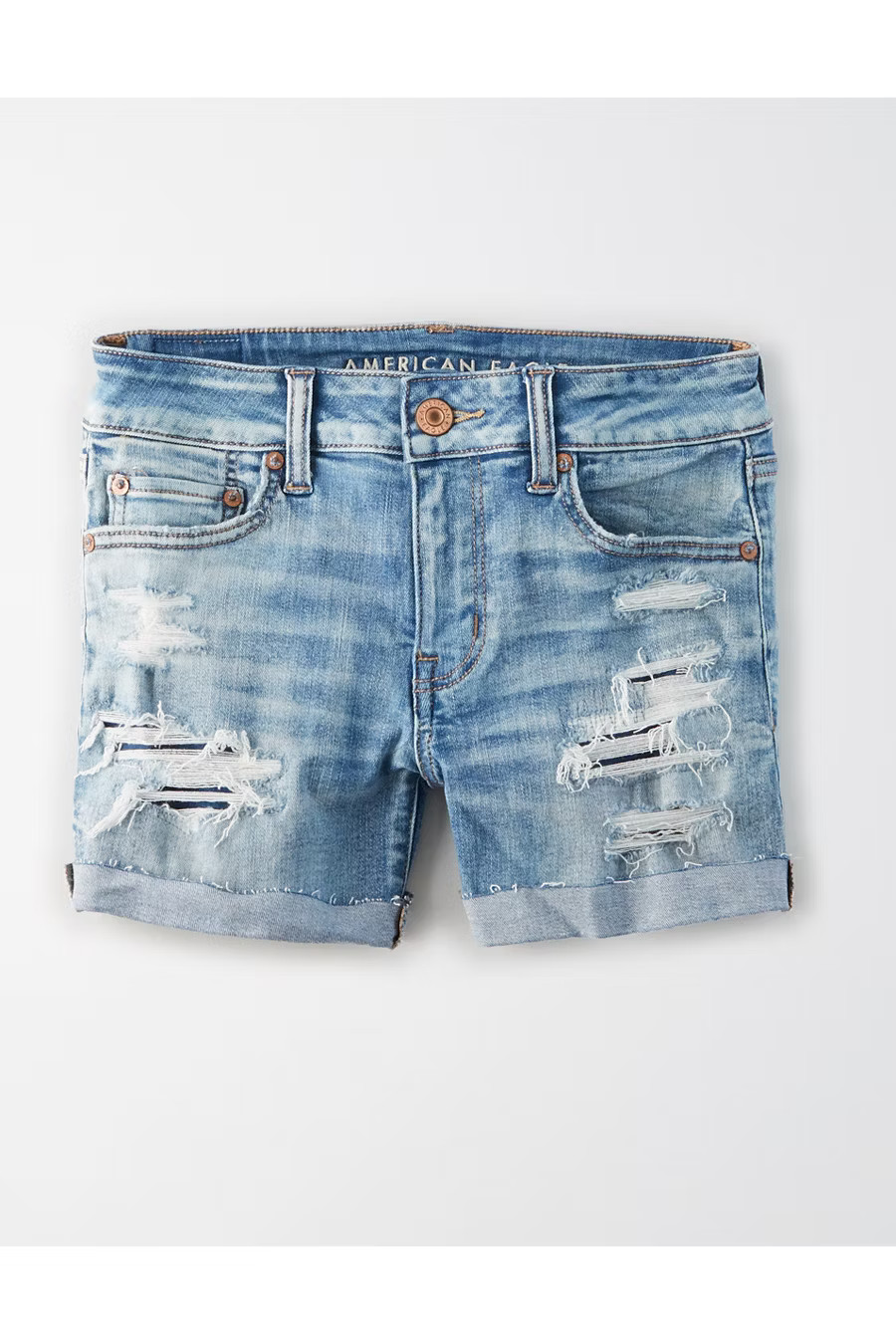 AE Ne(x)t Level Denim Midi Short | American Eagle Outfitters (US & CA)