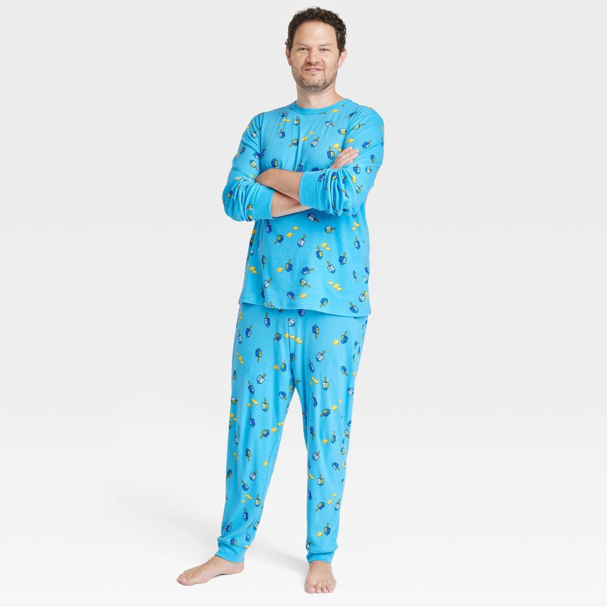 Men's Hanukkah Matching Family Pajama Set - Blue | Target