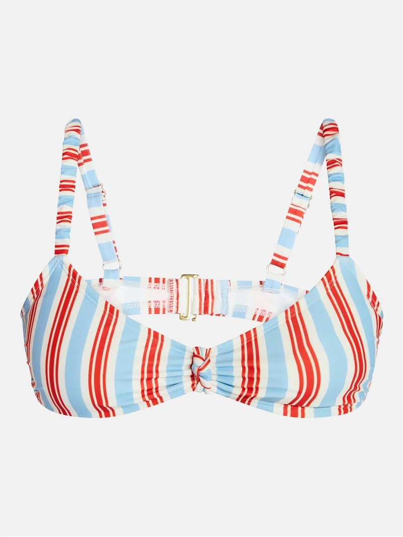 Time and Tru Women's and Women's Plus Knot Front Bralette Bikini Top, Sizes XS-3X | Walmart (US)