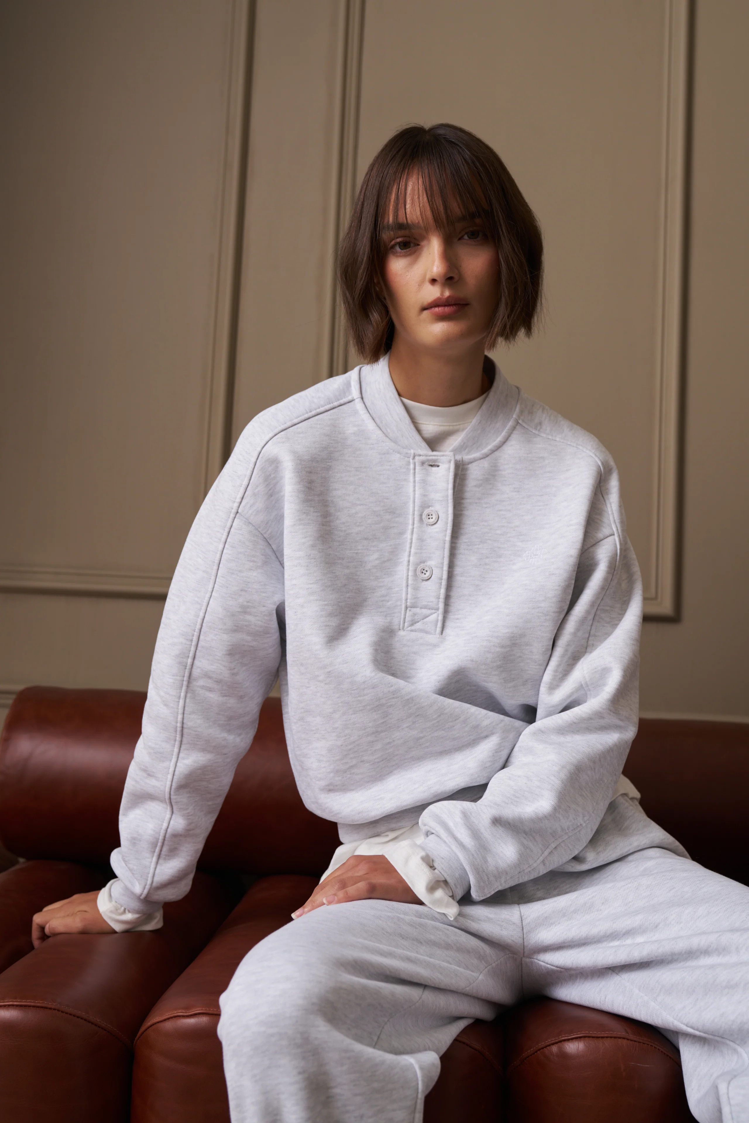 HENLEY CREW - GREY MARL | The Couture Club