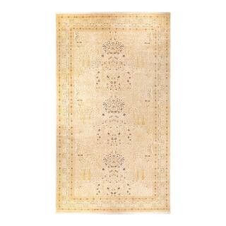 Mogul 12 ft. x 18 ft. Ivory Oriental Wool Indoor Area Rug | The Home Depot