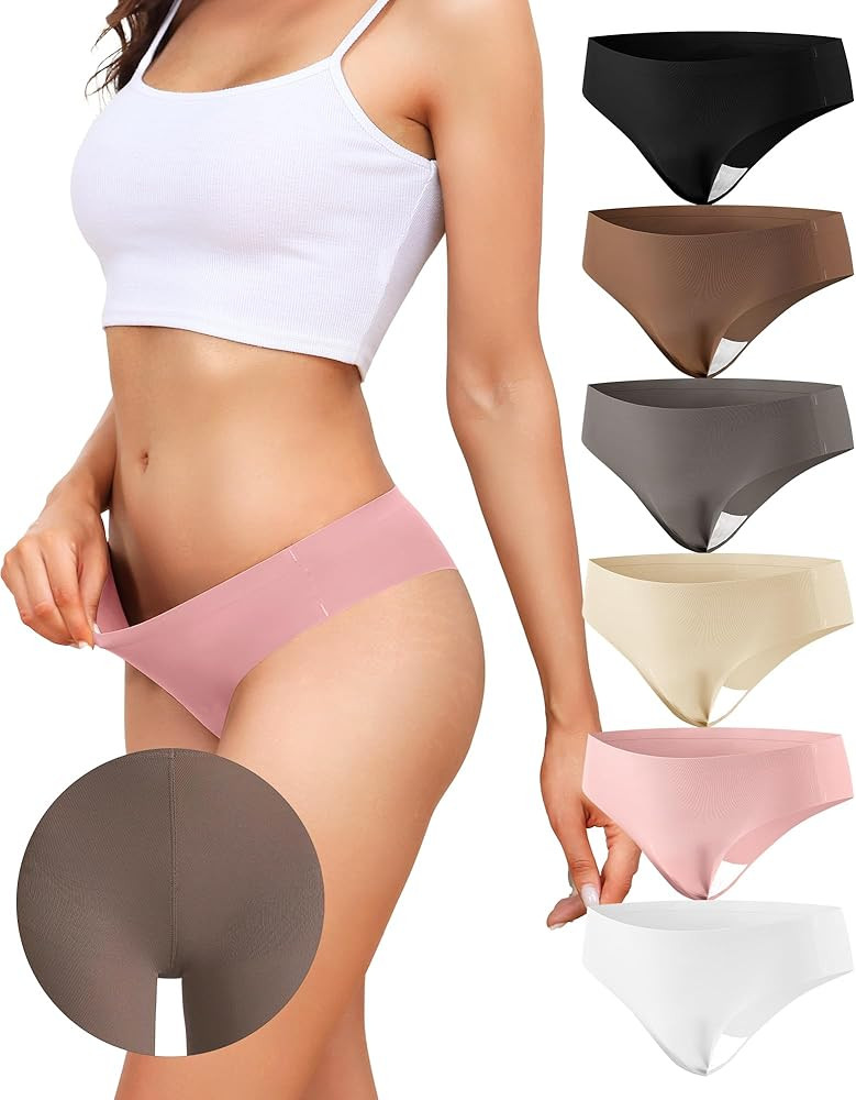 LEVAO Seamless Thongs for Women Invisible Toe Thong No Show Camel Proof Underwear Thong Panty Liners Workout G-Strings | Amazon (US)