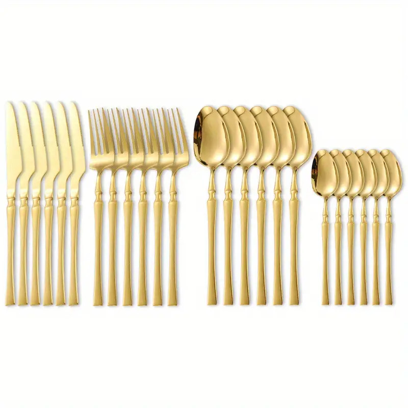 24 Piezas Juego Cubiertos Mental Juego Vajilla Acero - Temu | Temu Affiliate Program