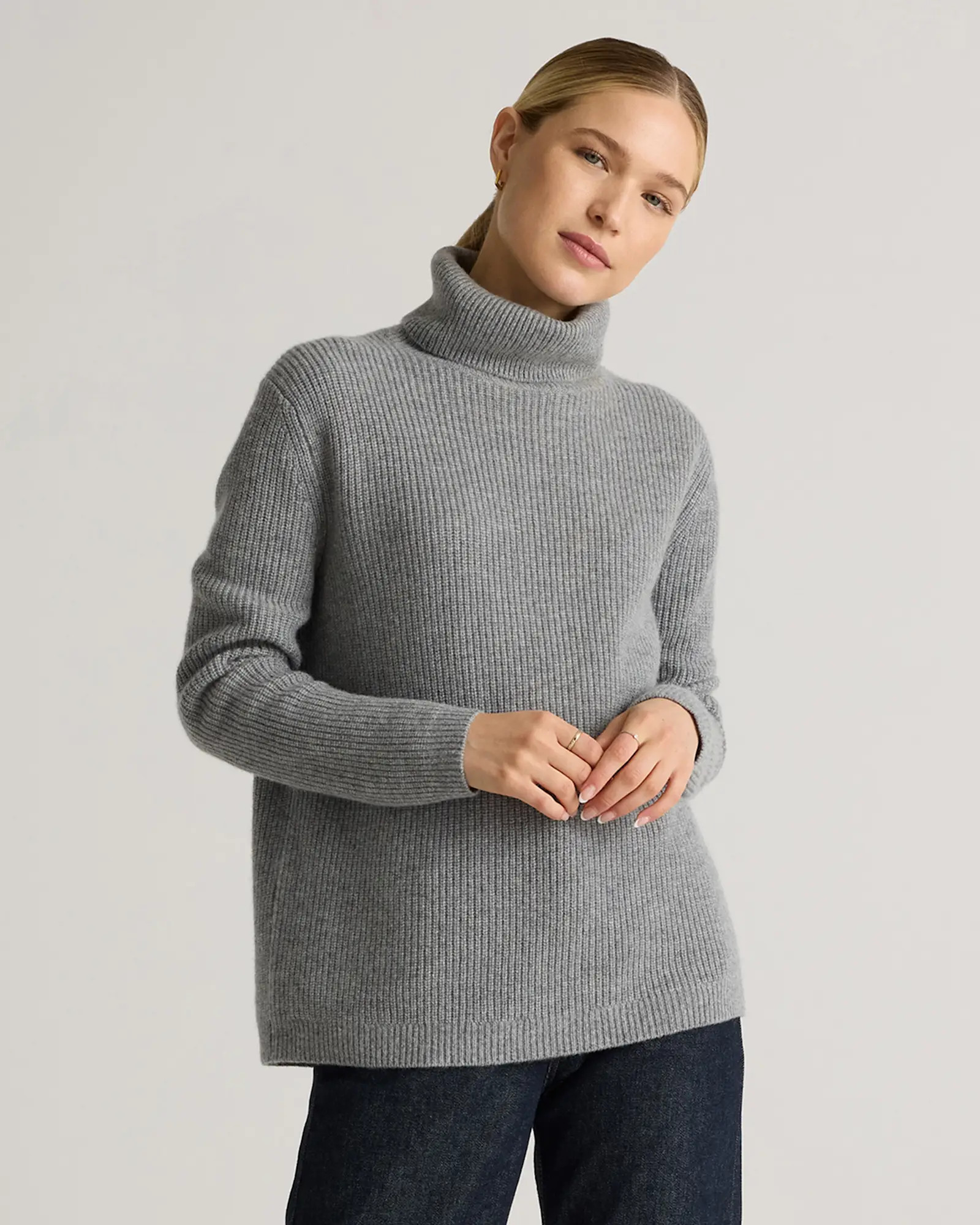Mongolian Cashmere Fisherman Turtleneck Sweater | Quince