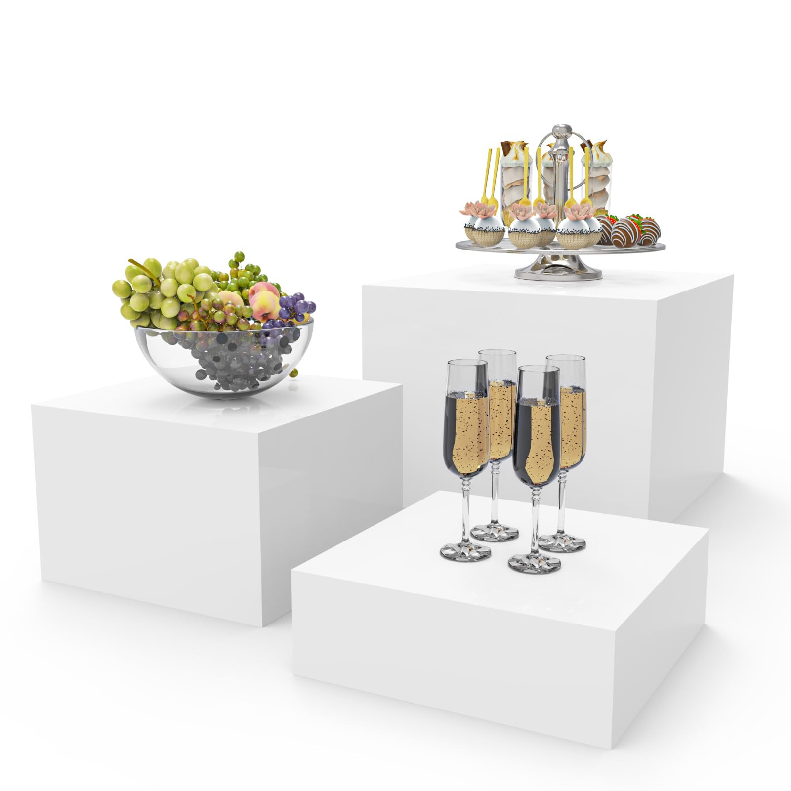 PecMuikee Buffet Risers, Food Risers for Buffet Table, Display Stand Shelf for Catering Dessert C... | Amazon (US)