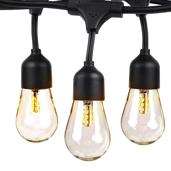 Brightech SLR-48HG-SW Weatherproof Solar Powered 1 Watt LED Outdoor 48 Feet Edison Vintage Italia... | Target