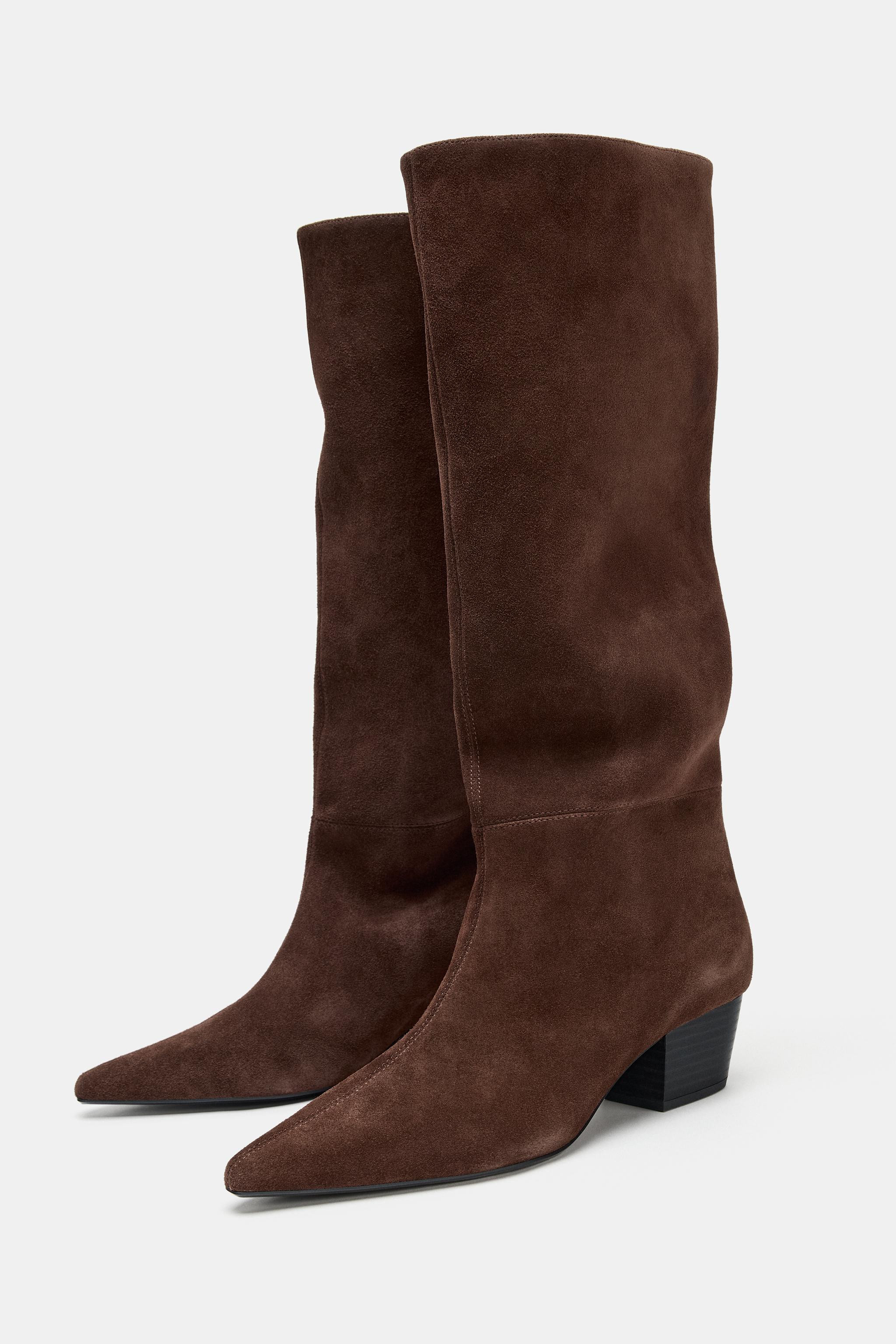 SPLIT LEATHER COWBOY BOOTS | Zara US