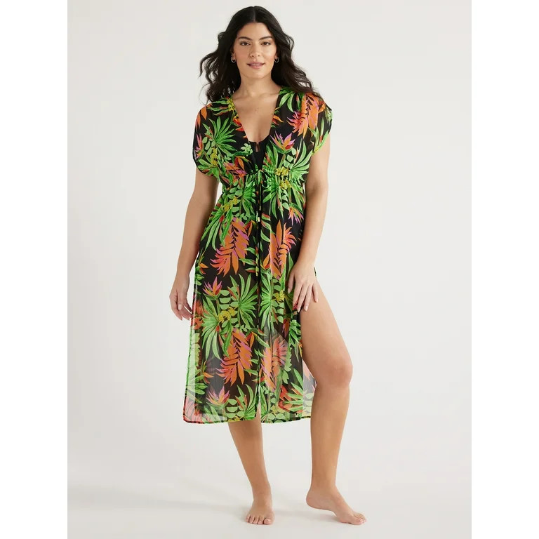 Sofia by Sofia Vergara Women's and Plus Tropical Caftan Coverup, Sizes XS-3X | Walmart (US)