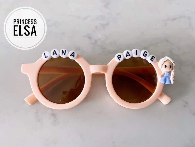 Personalized Girls Princess Party Themed Round Sunglasses for Girls Shades Toddlers Kids Babies C... | Etsy (US)