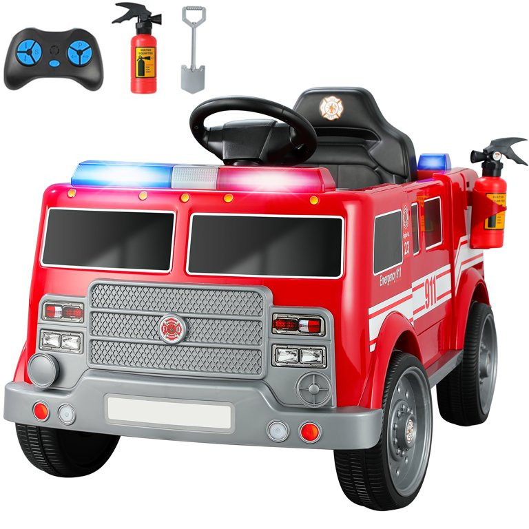 Ride on Fire Truck, 12V Powered Car Toys for Kids w/ Remote,Electric Ride on Car with Megaphone,R... | Walmart (US)