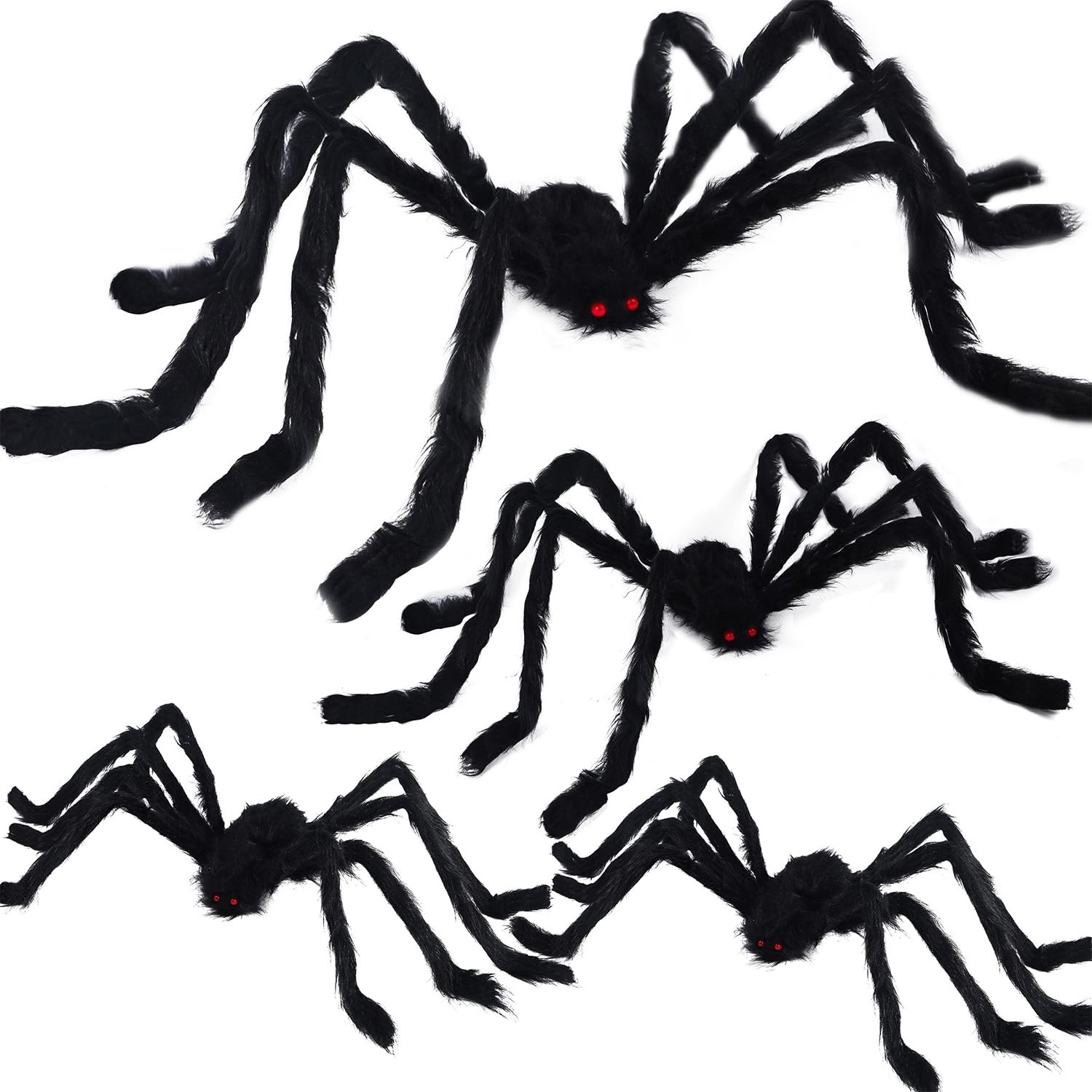 yosager Outdoor Halloween Decorations 4Pcs Realistic Giant Spiders, Huge Hairy Scary Halloween Sp... | Amazon (US)